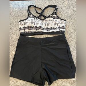 EUC 3 Piece Women’s Swimsuit Tankini Shorts set